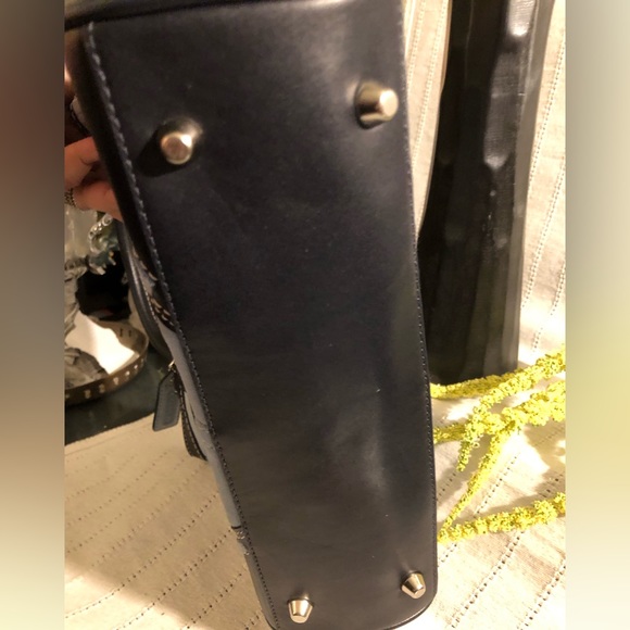 Coach blue suede and leather satchel - Picture 5 of 9